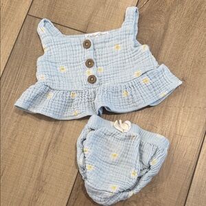 Charming Blue and Yellow Diaper Cover Set